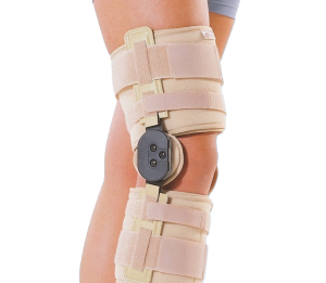 Neoprenowo-tkaninowa orteza stawu kolanowego z zegarami