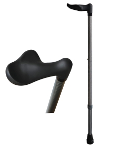 Laska inwalidzka, anatomiczna - uchwyt Black&White, z regulacją wysokości