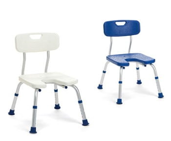 Krzesło prysznicowe z wycięciem i oparciem