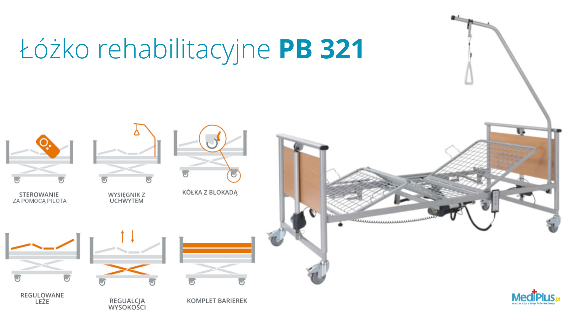  Łóżko rehabilitacyjne regulowane PB 321